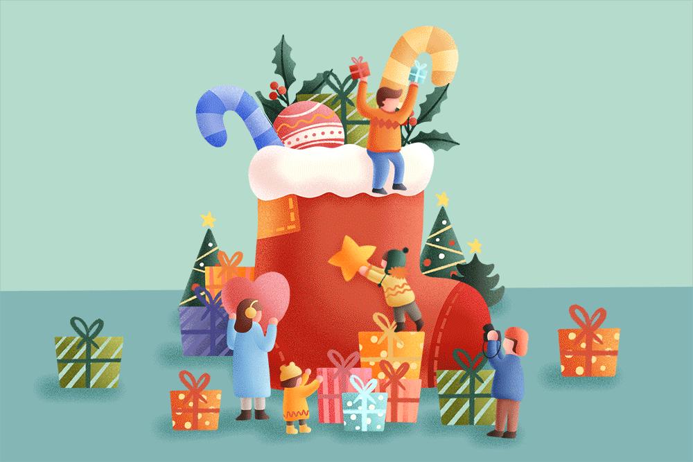 怎么画圣诞袜和圣诞帽,儿童简笔画圣诞袜