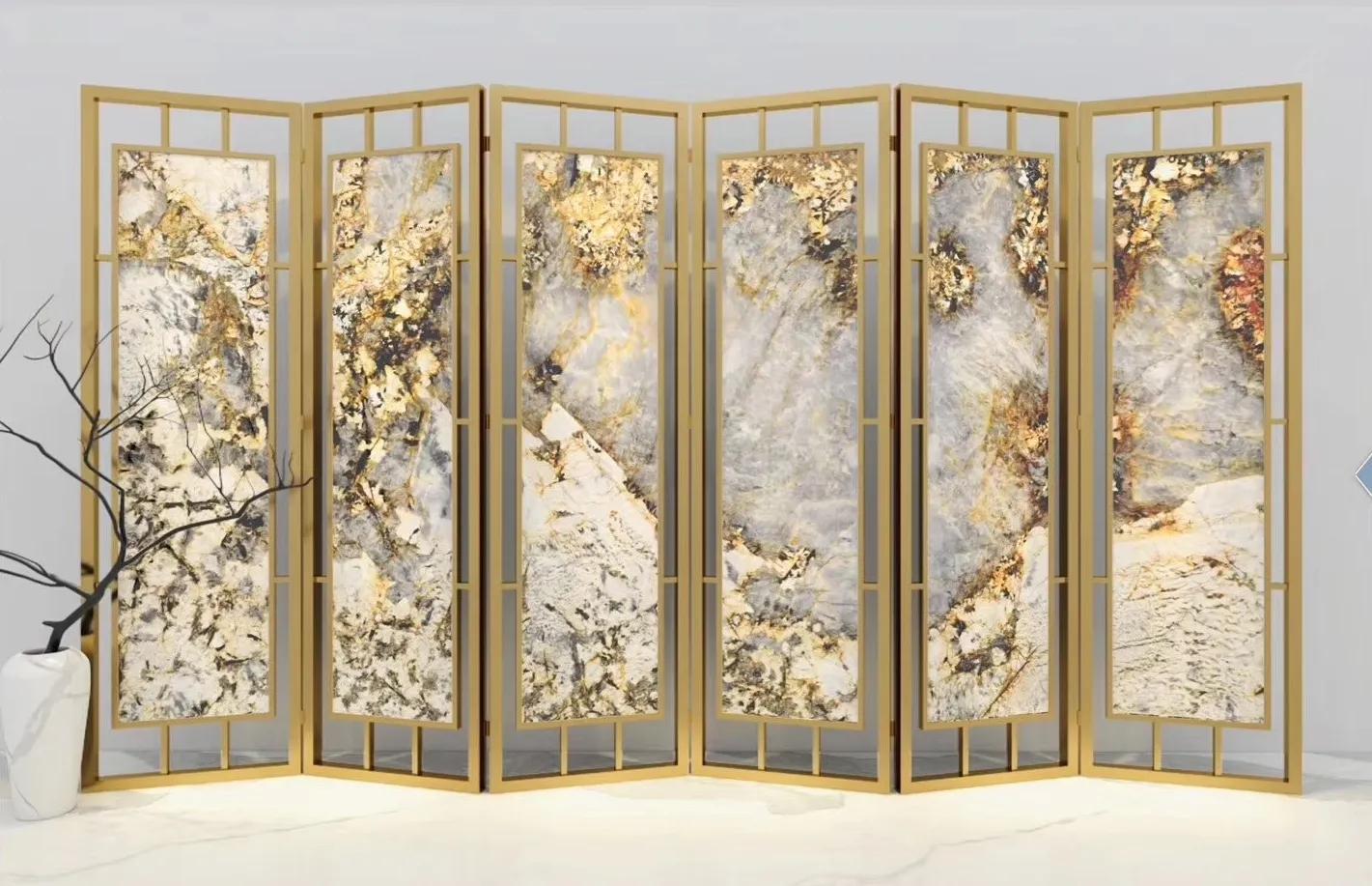 奢石绿屏风隔断,奢石小屏风