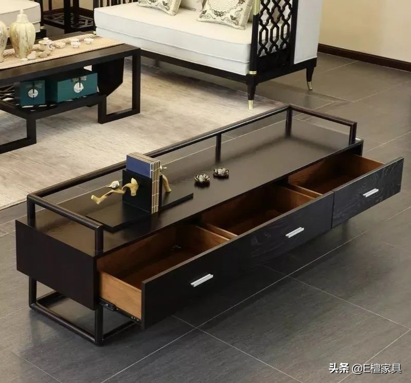 新中式电视柜两边放什么最好,新中式电视柜款式效果图