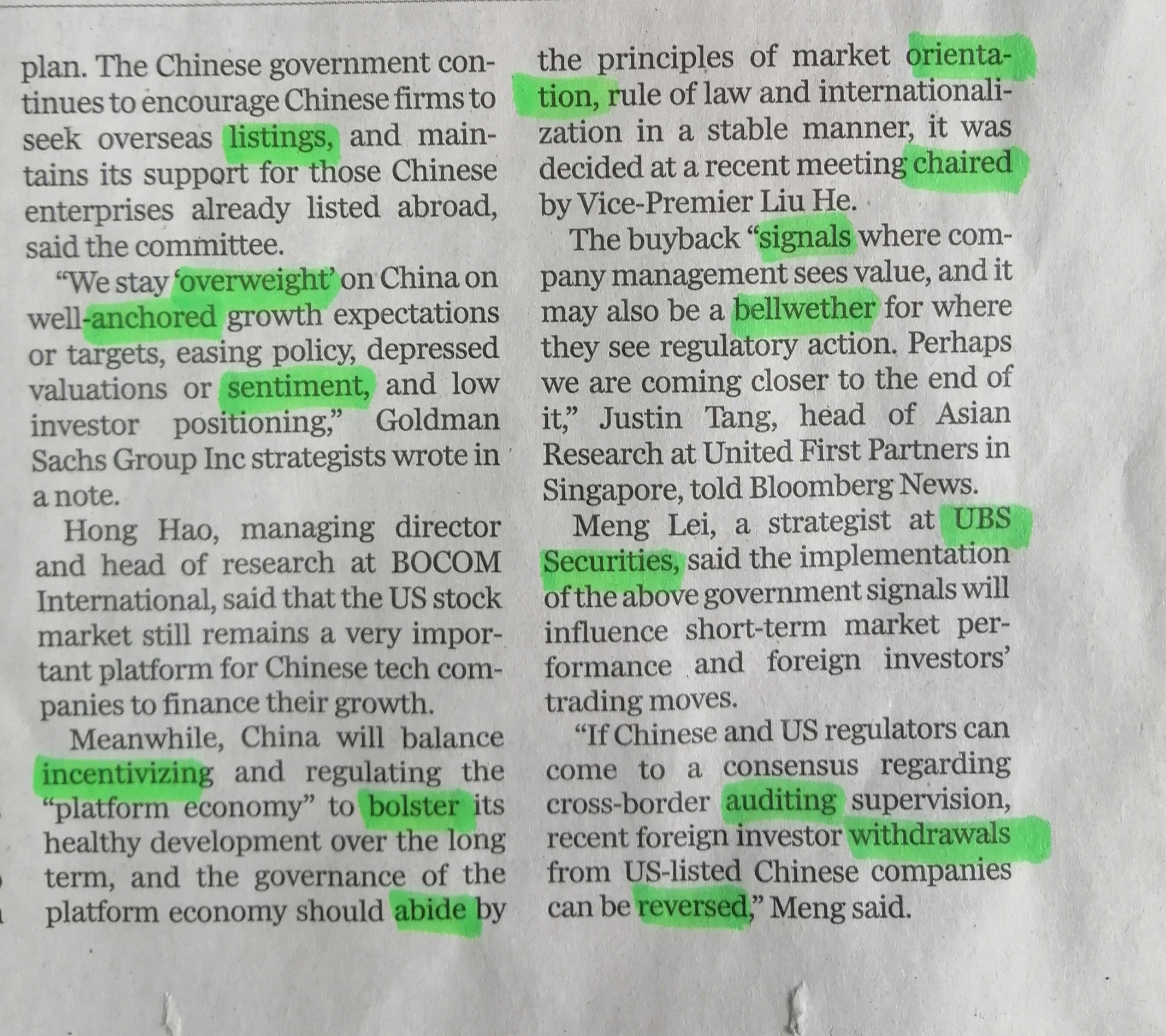 中国日报双语精读笔记,中国日报精读