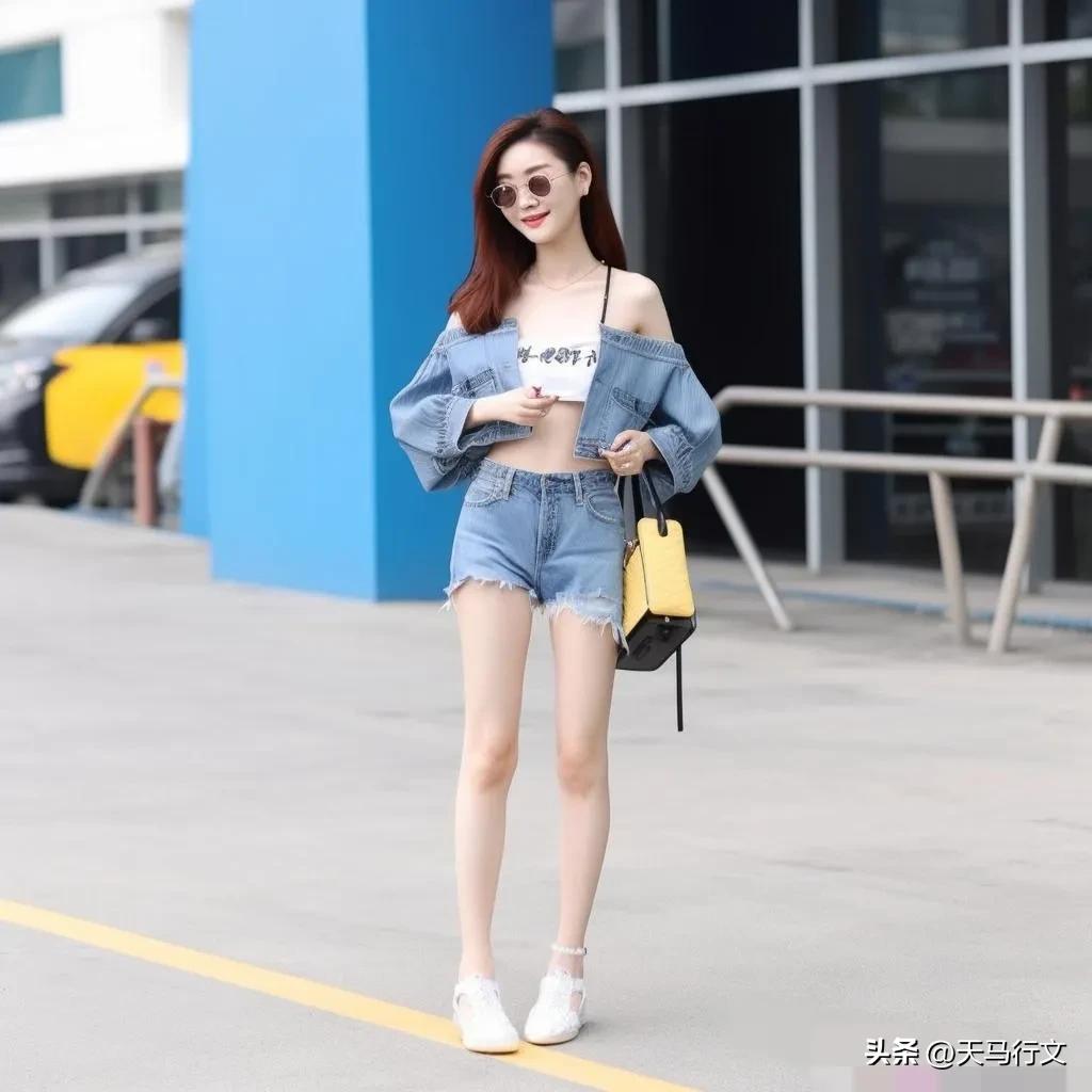 牛仔短裤搭配什么鞋最合适,牛仔背带短裤搭配什么最合适