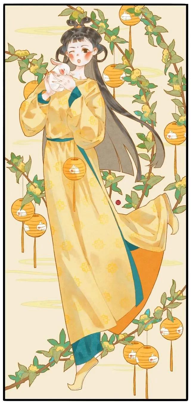 q版古风少女萌图背影,古风q版人物壁纸