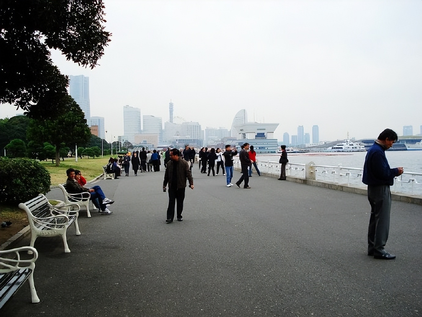 日本唐人街游玩,日本横滨山下公园风景