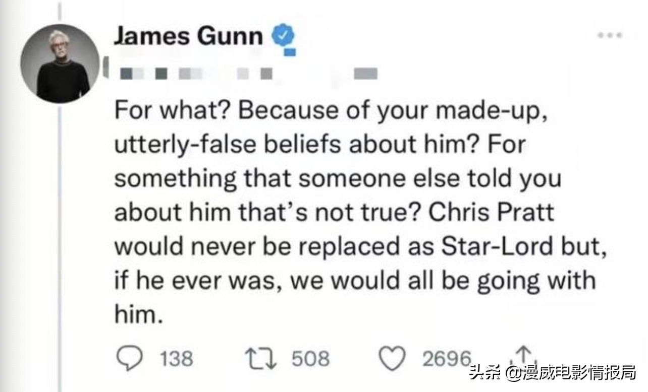 漫威《银护3》即将杀青，但星爵演员在外网却陷入了舆论风波