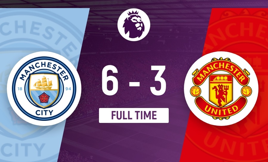 曼联2-1逆转曼城哈兰德被挡,曼联0比5惨败c罗赛后低头的照片