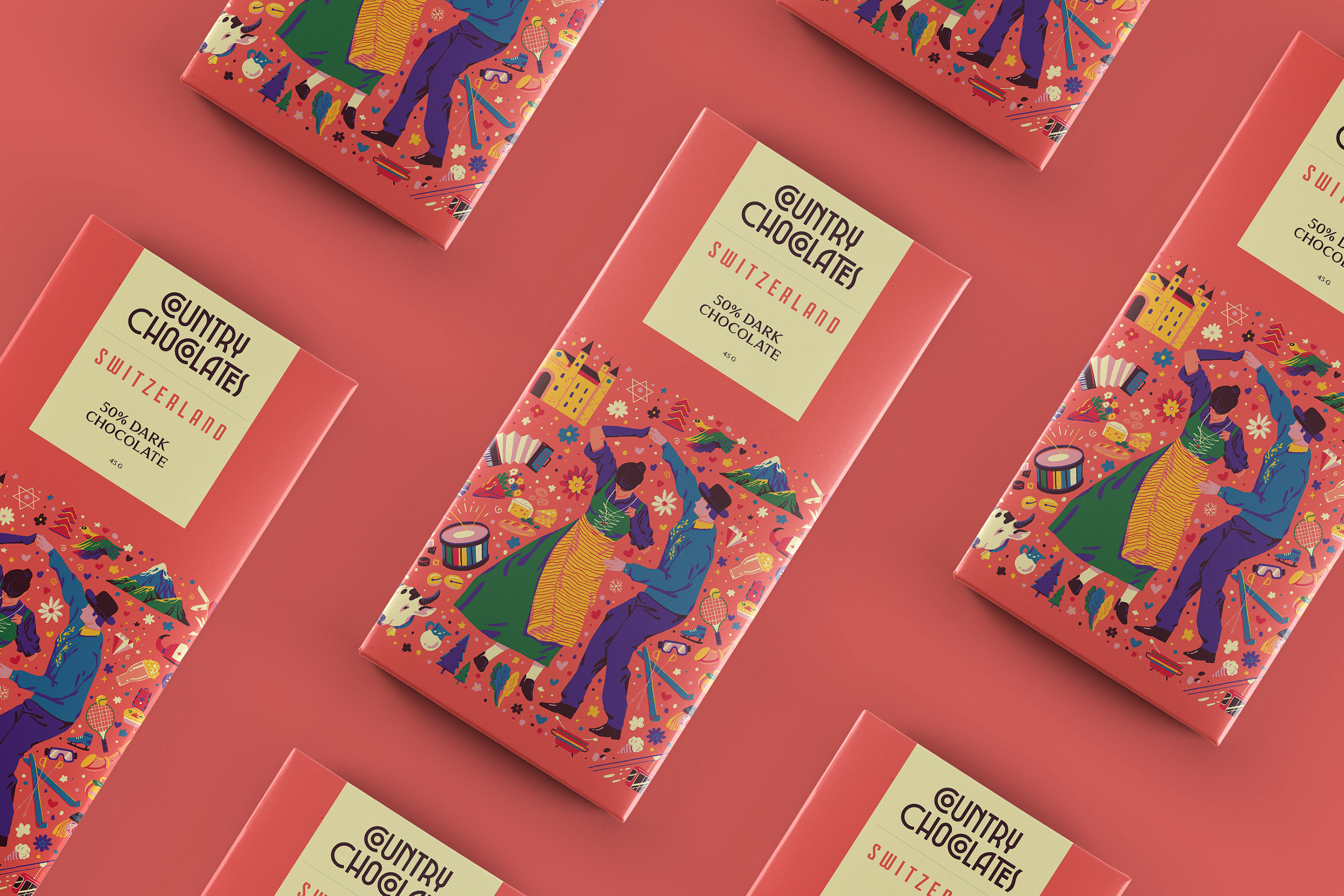 巧克力各种创意的造型,巧克力金色创意陈列