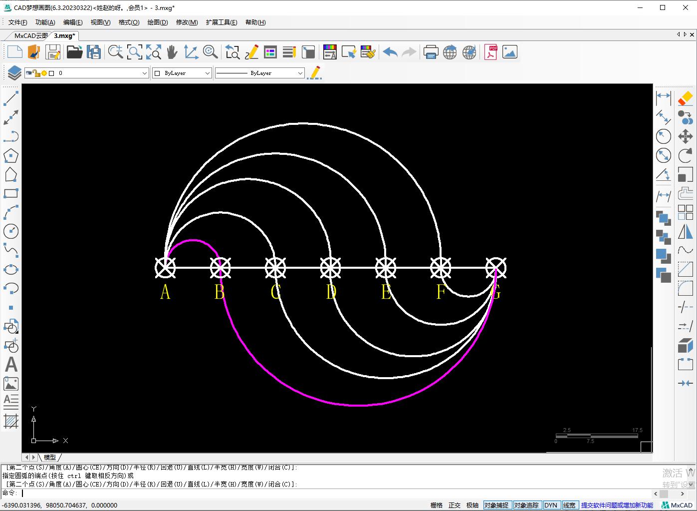 cad中如何在多段线中绘制圆形,cad圆怎么修剪成多段弧