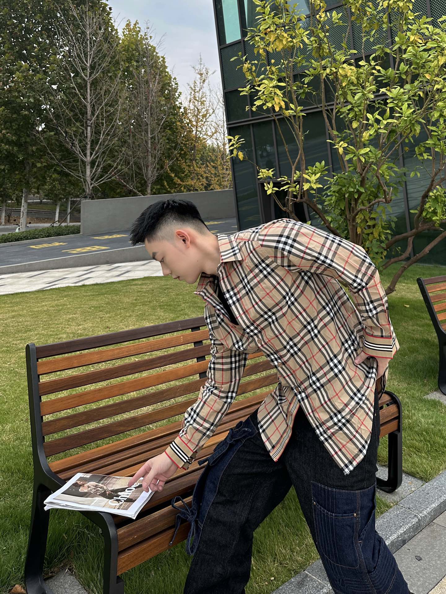 burberry长袖府绸衬衫门襟暗扣,burberry格纹字母衬衫