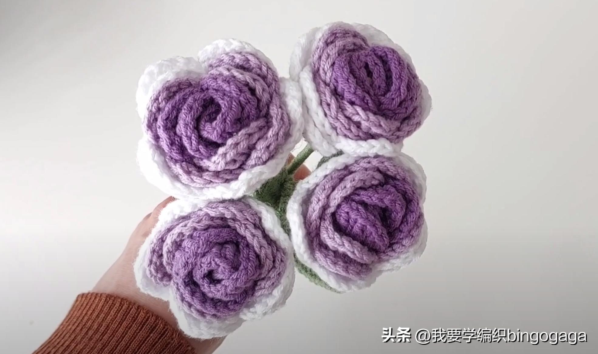 钩玫瑰花编织方法视频,编织之家钩编玫瑰花视频教程