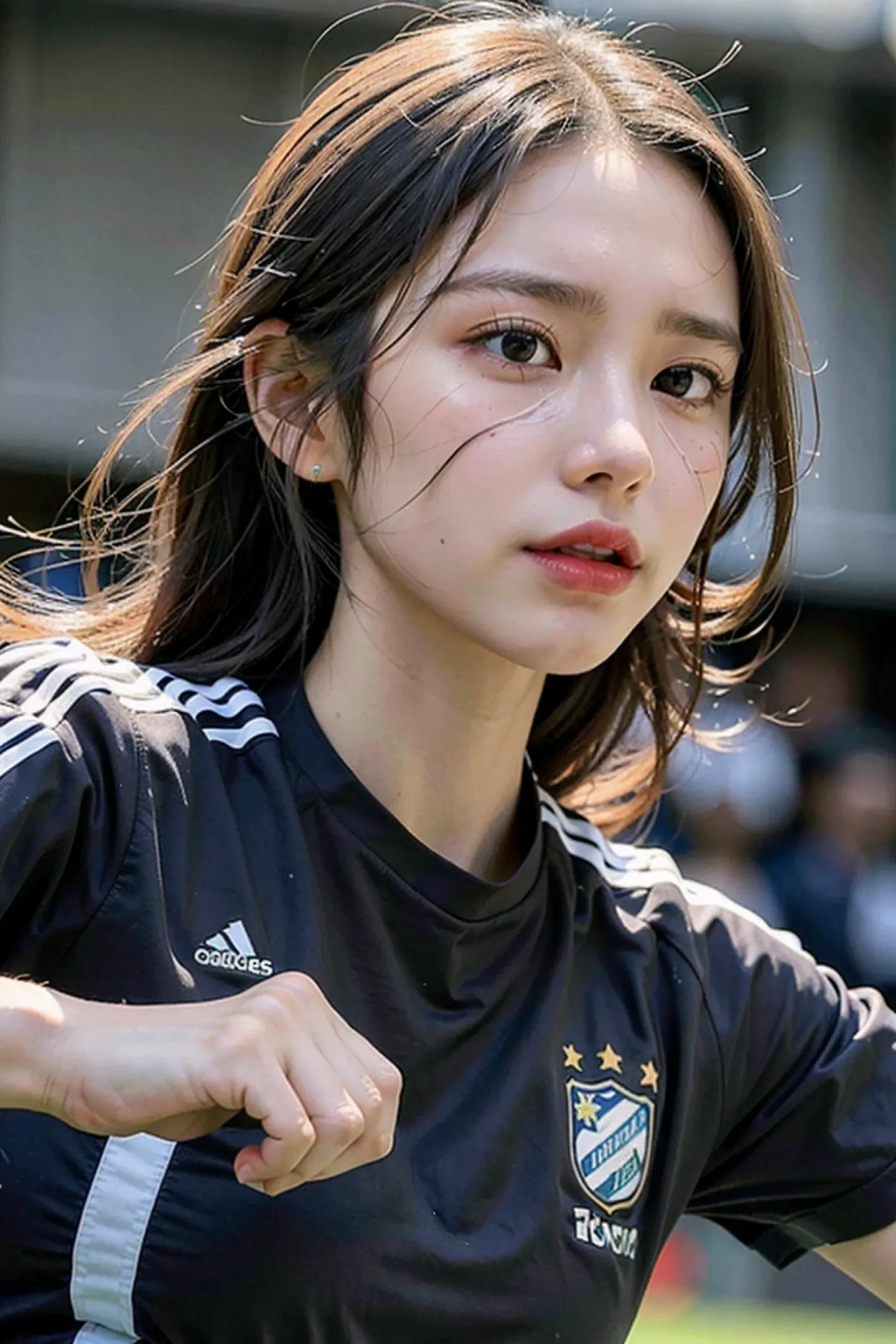 足球场上惊艳的女孩,足球场上的漂亮女孩