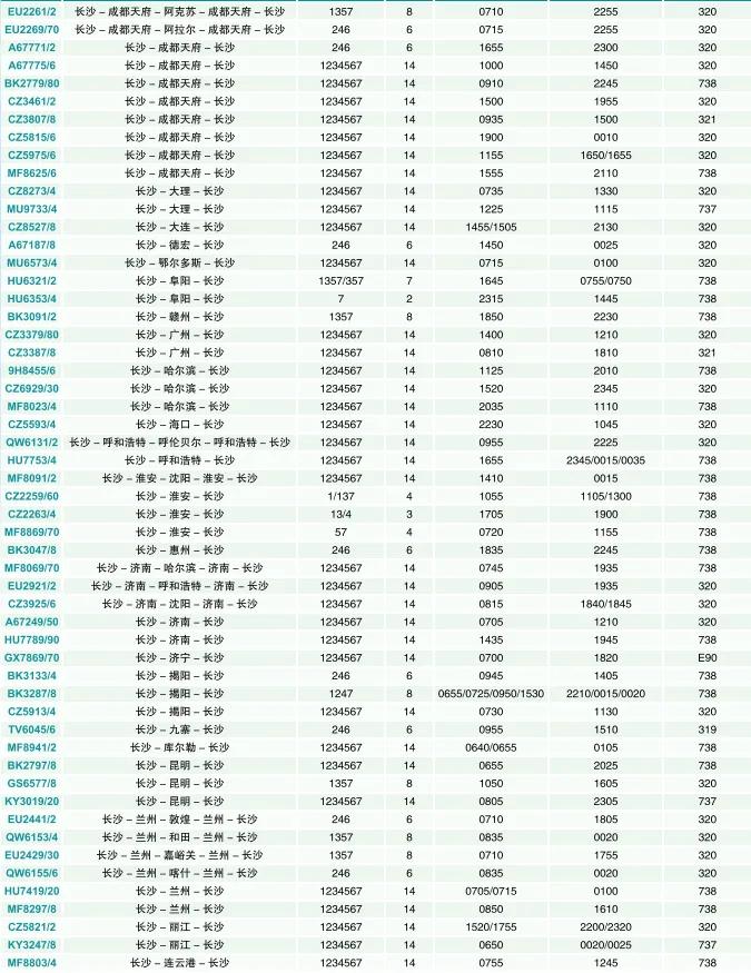 比高铁便宜的航班有哪些,长沙机场换季航班