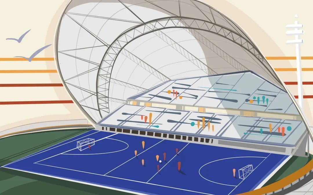 亚运场馆分布图手绘,亚运场馆创意绘画