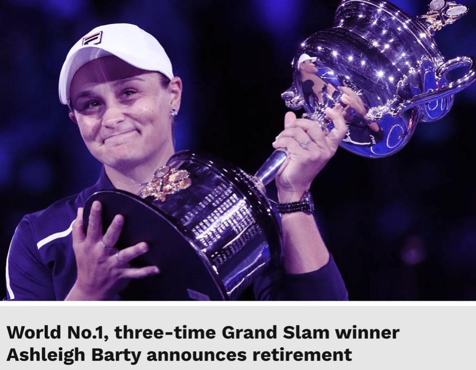 “我已倾尽所有”25岁女子网球大满贯冠军退役引爆体坛